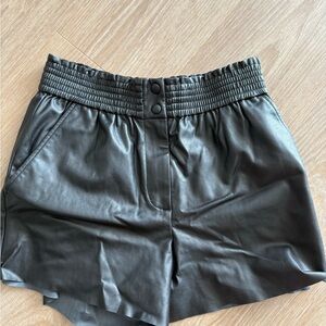 Wilfred High Waist Black Faux Leather Shorts